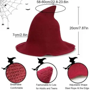 Knitted Witch Hat for Women size