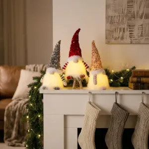 LED Christmas Gnome Faceless Dwarf Doll with Light Night Light mantel-lifestyle