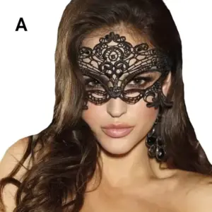 Lace Masquerade Mask Elegant Black Half-Face Eye Mask for Halloween & Costume Balls colour A