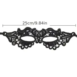 Lace Masquerade Mask Elegant Black Half-Face Eye Mask for Halloween & Costume Balls size