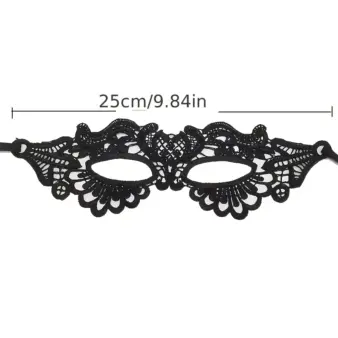 Lace Masquerade Mask Elegant Black Half-Face Eye Mask for Halloween & Costume Balls size