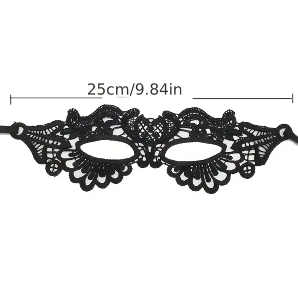 Lace Masquerade Mask Elegant Black Half-Face Eye Mask for Halloween & Costume Balls size