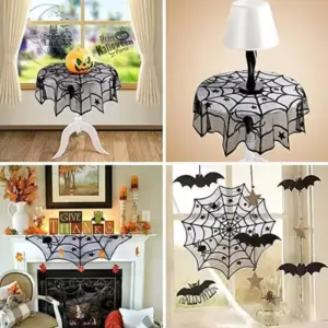 Lace Spider Web Table Runner more decor