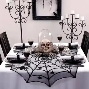 Lace Spider Web Table Runner on table