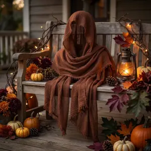 Medieval Hooded Cowl Scarf rustic