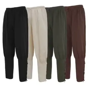 Men's Medieval Costume Set 4 Piece Renaissance Outfit with Ankle Banded Pants