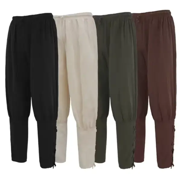 Men's Medieval Costume Set 4 Piece Renaissance Outfit with Ankle Banded Pants