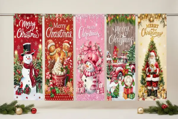 Merry Christmas Door Banner feature Merry Christmas Door Banner feature