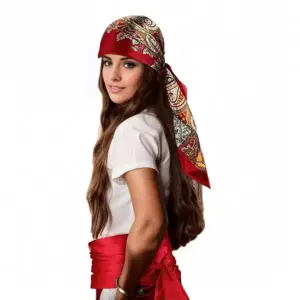 Pirate Costume Accessory Se Bandana Eye Patch, Sash & Necklace Kit for Halloween & Carnival model