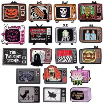 Retro TV Enamel Pins style feature