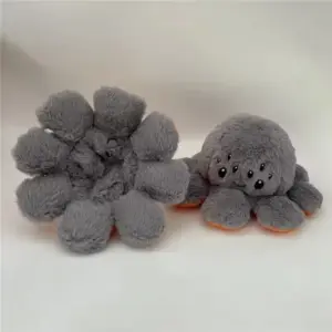 Reversible Pumpkin Octopus Plush gray