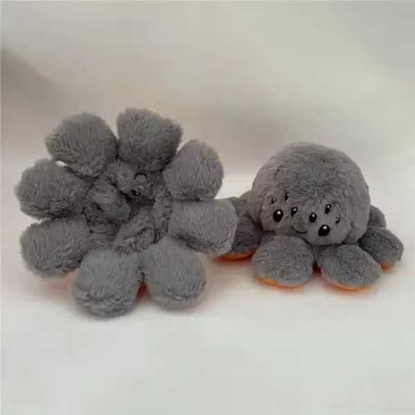 Reversible Pumpkin Octopus Plush gray