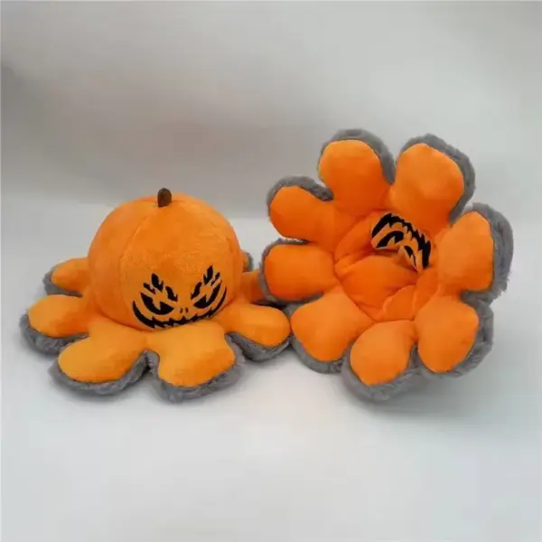 Reversible Pumpkin Octopus Plush orange