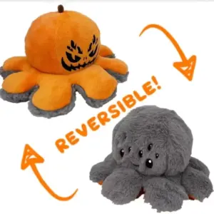 Reversible Pumpkin Octopus Plush reversible