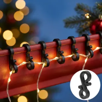 S-Shaped Plastic Christmas Ornament Hooks black gutter