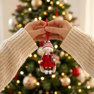Set of 12 18 Flat 2D Character Wooden Christmas Doll Figurines in hand