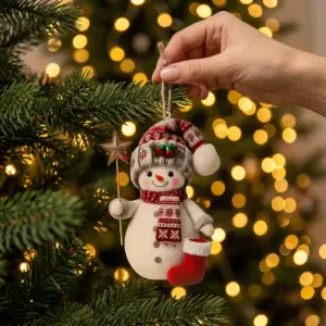 Set of 15 Assorted 2D Flat Christmas Snowman Ornaments Tree Decorations hanging