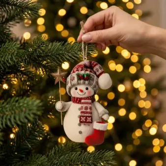 Set of 15 Assorted 2D Flat Christmas Snowman Ornaments Tree Decorations hanging