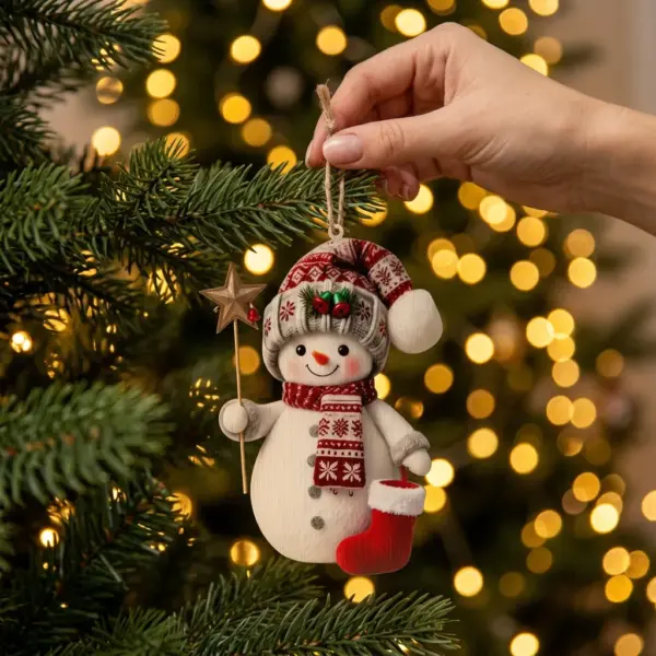 Set of 15 Assorted 2D Flat Christmas Snowman Ornaments Tree Decorations hanging