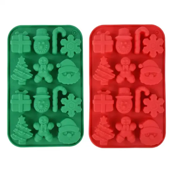 Silicone Christmas Chocolate & Candy Molds – Festive Shapes for DIY Holiday Baking & Cake Decor pair