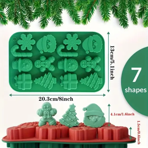 Silicone Christmas Chocolate & Candy Molds – Festive Shapes for DIY Holiday Baking & Cake Decor size