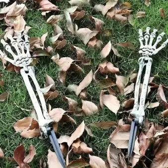 Skeleton Garden Stakes for Halloween Ground Insert Skull