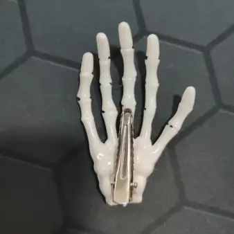 Skeleton Hand Hair Clips back side