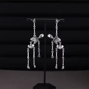 Skeleton Skull Earrings Gothic Punk Dangle Drop Jewelry for Halloween & Alt Fashion ED2877-3