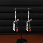 Skeleton Skull Earrings Gothic Punk Dangle Drop Jewelry for Halloween & Alt Fashion ED2877-4