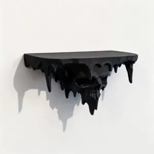 Skeleton Storage Rack Wall Shelf 3D Printed Wall black