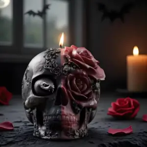 Skull Candle for Halloween Decor