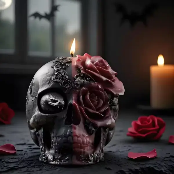 Skull Candle for Halloween Decor