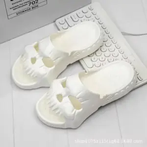 Skull Platform Slippers white