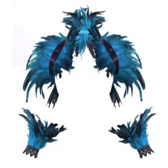 Sky blue Halloween Feather Shawl Wristlet Set