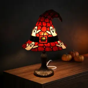 Stained Glass Witch Hat Lamp A