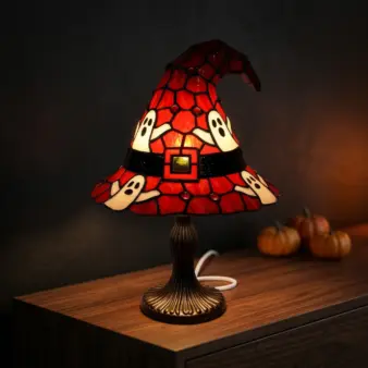 Stained Glass Witch Hat Lamp A