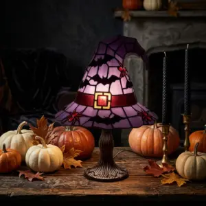 Stained Glass Witch Hat Lamp B