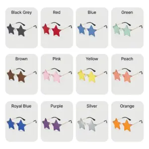 Star Shaped Rimless Party Sunglasses – Festive Christmas Decoration Eyeglasses for Men & Women color-chart