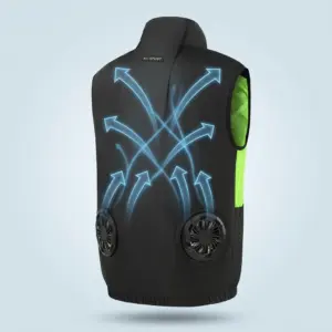 Summer Cooling Fan Vest for High-Temperature Work, Fishing & Outdoor Activitie black-back-airflow