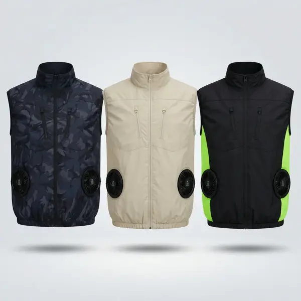 Summer Cooling Fan Vest for High-Temperature Work, Fishing & Outdoor Activitie three-colours