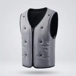 Summer Cooling Fan Vest for High-Temperature Work, Fishing & Outdoor Activities Grey