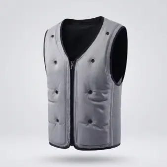 Summer Cooling Fan Vest for High-Temperature Work, Fishing & Outdoor Activities Grey