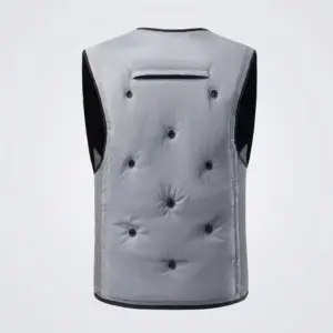 Summer Cooling Fan Vest for High-Temperature Work, Fishing & Outdoor Activities Grey back