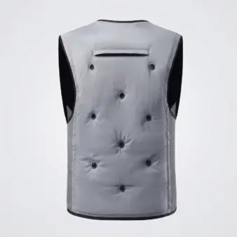 Summer Cooling Fan Vest for High-Temperature Work, Fishing & Outdoor Activities Grey back