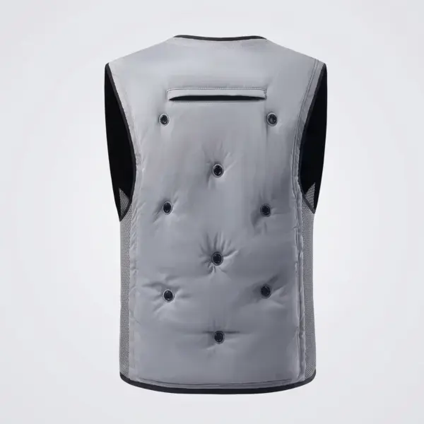 Summer Cooling Fan Vest for High-Temperature Work, Fishing & Outdoor Activities Grey back