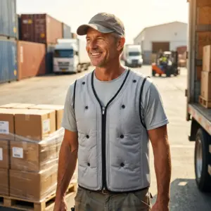 Summer Cooling Vest with Ice Pack Pocket for Outdoor Work - Image 9