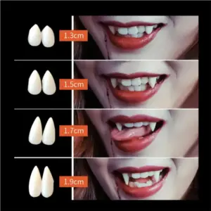 Vampire Fangs Fake Teeth Resin Cosplay Fang Set with Adhesive Glue in all
