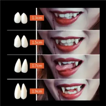 Vampire Fangs Fake Teeth Resin Cosplay Fang Set with Adhesive Glue in all