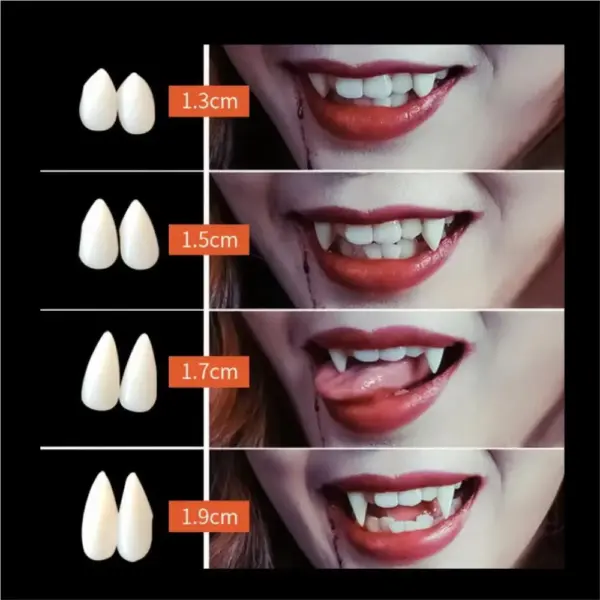 Vampire Fangs Fake Teeth Resin Cosplay Fang Set with Adhesive Glue in all