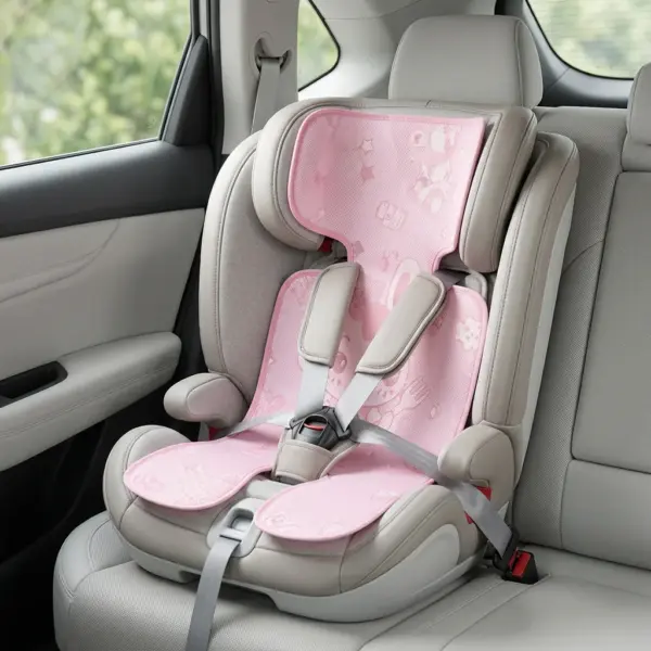 Washable Baby Cooling Summer Seat Pad for Strollers, Car Seats & High Chairs pink-carseat